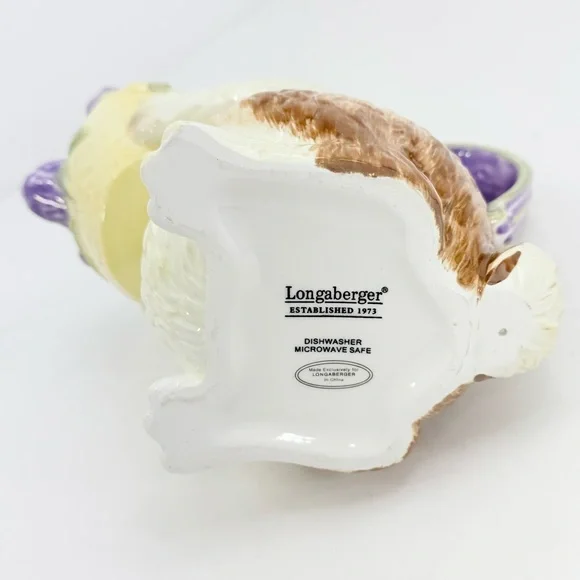 Longaburger Bunny Rabbit Lidded Spring Easter Collectible Ceramic Pitcher - Picture 15 of 16